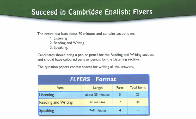 Succeed in Cambridge English Flyers 8 complete Practice Tests