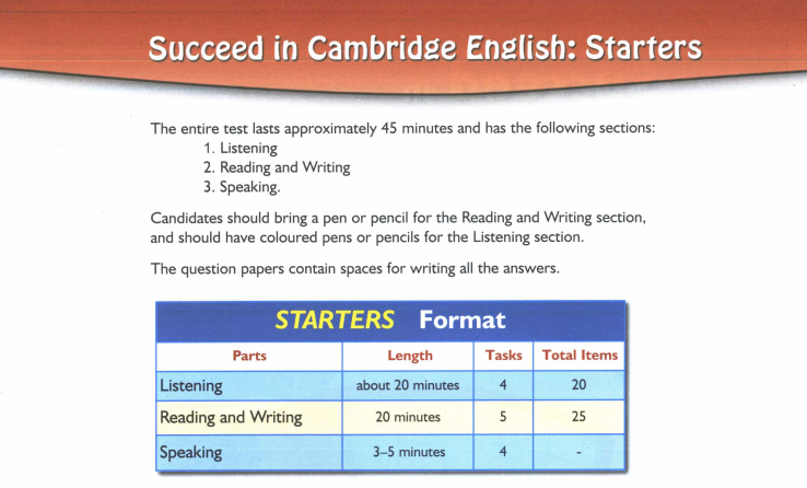 Succeed in Cambridge English Starters 8 complete Practice Tests